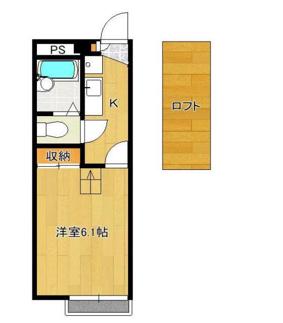 アルケミー逆井(1K/1階)の間取り写真