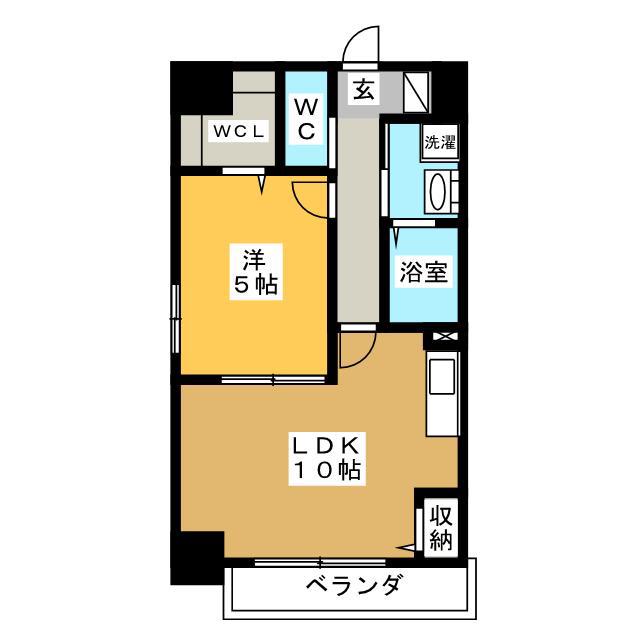 メイプル利平治(1LDK/1階)の間取り写真