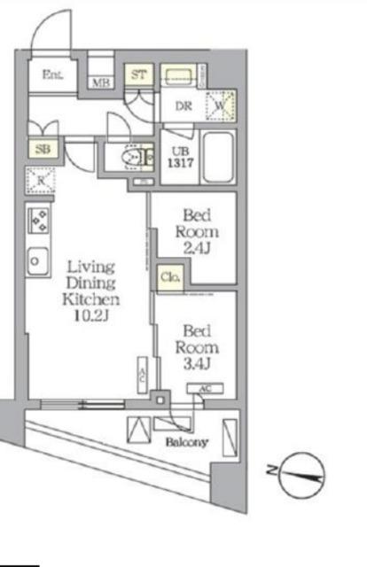 NOGATA RESIDENCE(2LDK/2階)の間取り写真