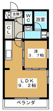 めるべーゆ池袋(1LDK/2階)の間取り写真