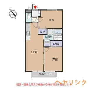 サンガーデン枇杷島(2LDK/2階)の間取り写真