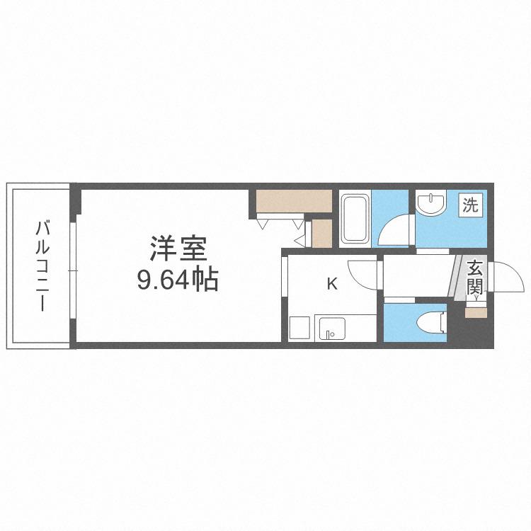 プレジオ新大阪(1K/10階)の間取り写真