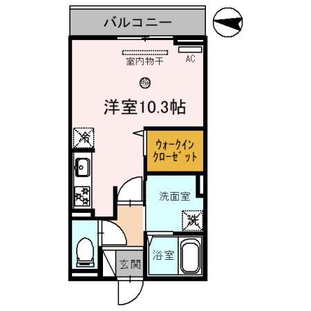ドマーニ巽(ワンルーム/2階)の間取り写真