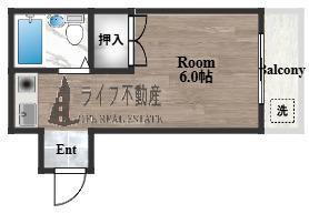 CASA八戸ノ里(ワンルーム/3階)の間取り写真