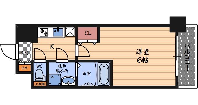 エスリード新福島(1K/11階)の間取り写真