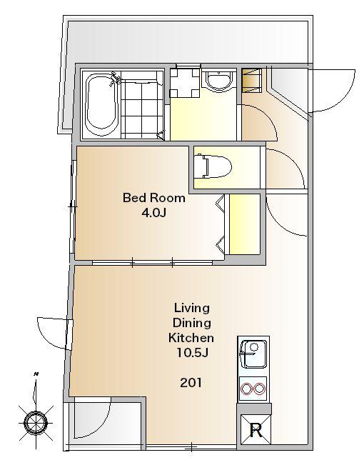 AQUA HOUSE(1LDK/2階)の間取り写真