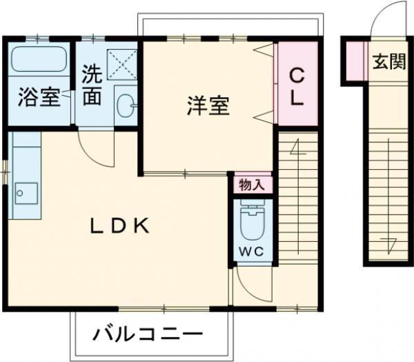 アクアカーサ(1LDK/2階)の間取り写真