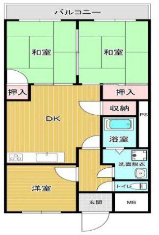 ボーリバージュ藤増(3DK/5階)の間取り写真