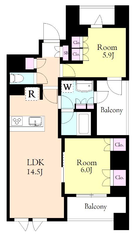 MAISON CHROLO(2LDK/2階)の間取り写真