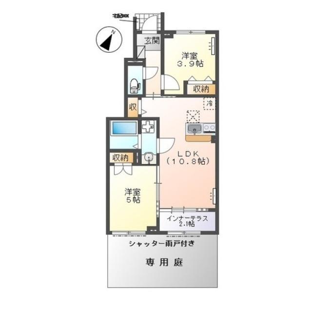 ソラーナ(2LDK/1階)の間取り写真