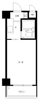 クリスタルコート66(1K/5階)の間取り写真