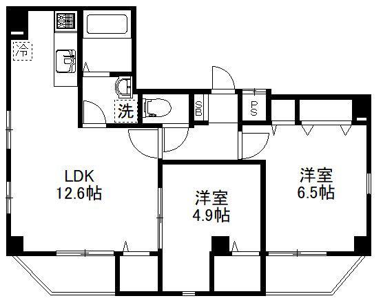 EPガーデン緑(2LDK/6階)の間取り写真
