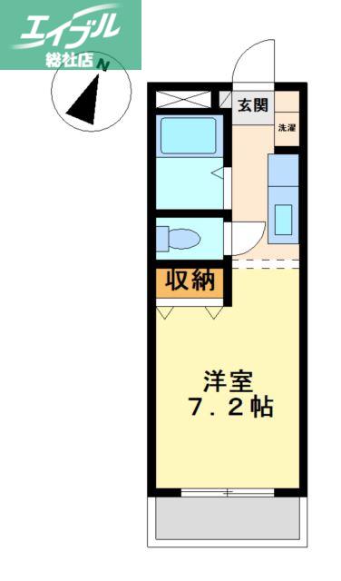 プリティマンション(1K/2階)の間取り写真