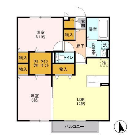 プランドール(2LDK/2階)の間取り写真