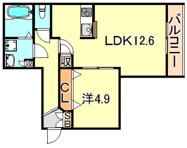 メゾンドエスポワール(1LDK/1階)の間取り写真