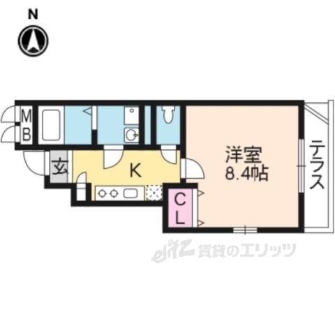 アスピリアハナミズキ(1K/1階)の間取り写真