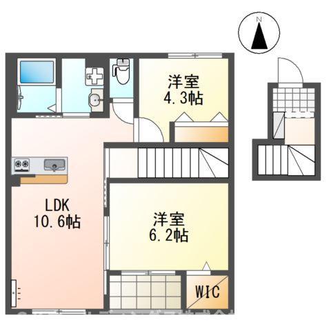 フォレストヴィラ III(2LDK/2階)の間取り写真