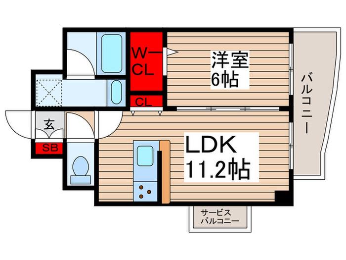 ブランリリオ(1LDK/4階)の間取り写真