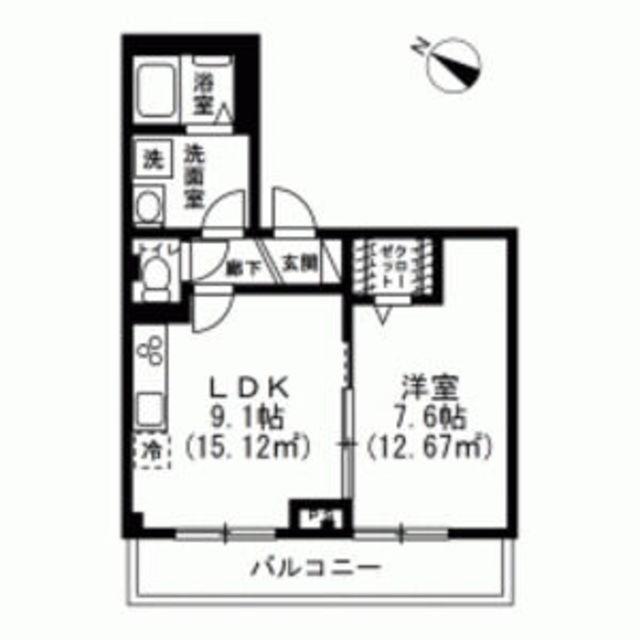 M S BUILDING(1LDK/5階)の間取り写真