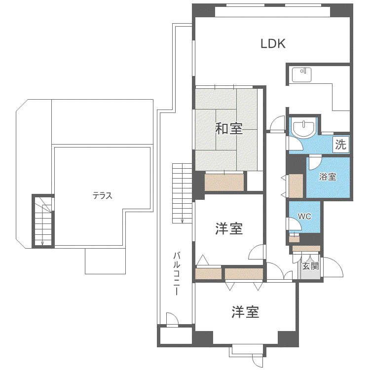 鹿友ディアプラザ旭ヶ丘(3LDK/10階)の間取り写真