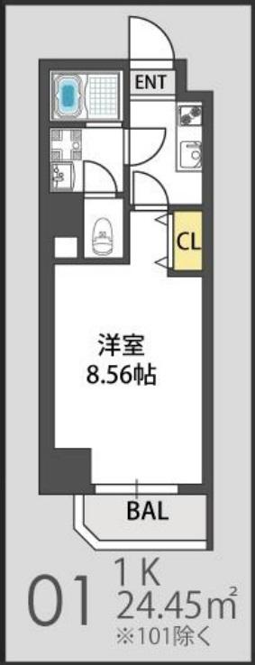 ES-GRANDE大阪同心(1K/8階)の間取り写真
