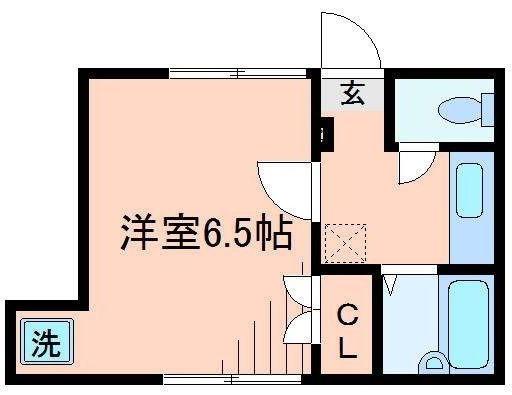 ウイングコースト羽田(1K/1階)の間取り写真