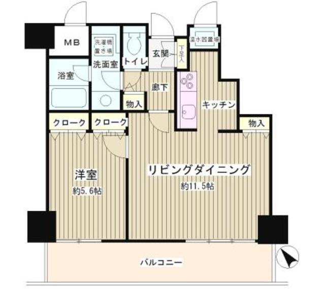 トレステージ目黒(1LDK/4階)の間取り写真