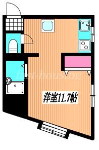 クオーレ小金井東町(ワンルーム/2階)の間取り写真
