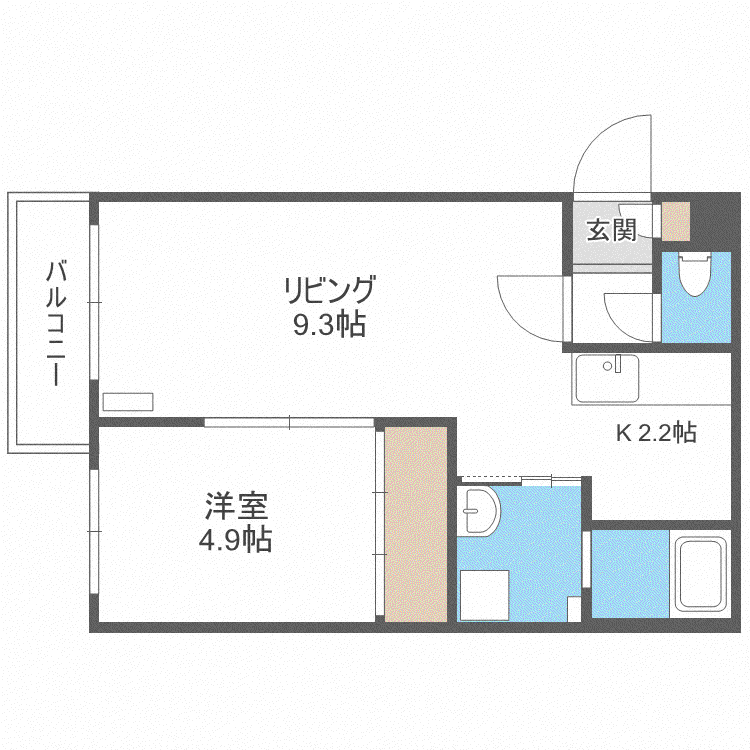 GRAN FELIZ(1LDK/3階)の間取り写真