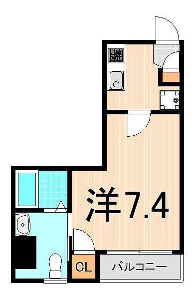 スパシエベレーザ綾瀬(1K/2階)の間取り写真