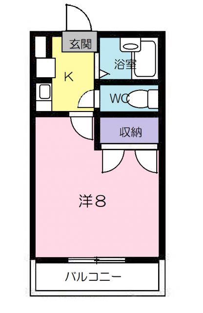 サン・フラワー山波(1K/3階)の間取り写真