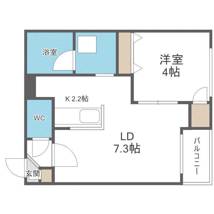 アズールVI(1LDK/5階)の間取り写真