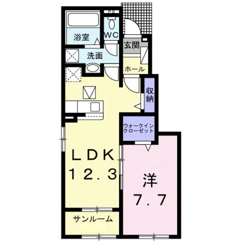 ドマーニ 大利根(1LDK/1階)の間取り写真