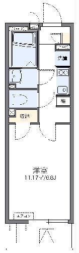 レオネクストカサミラII(1K/1階)の間取り写真