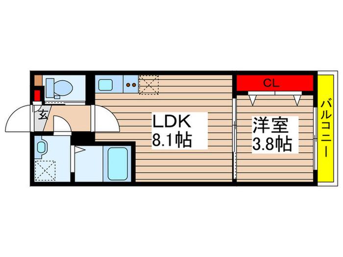 DOMUS FELICITAS勝田台(1LDK/1階)の間取り写真