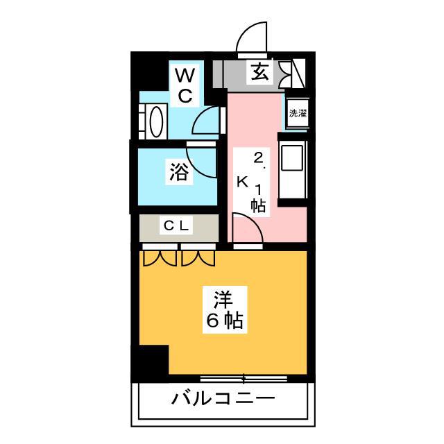 CITY LUX TOBE(1K/2階)の間取り写真