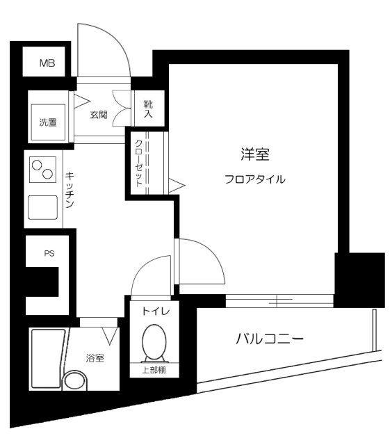 スカイコート池袋第7(1K/6階)の間取り写真