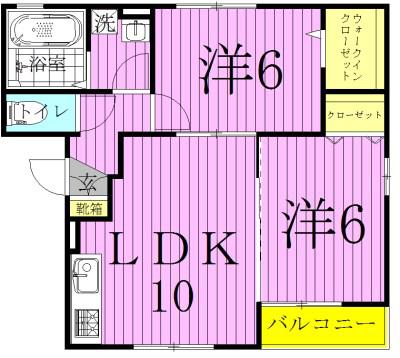 ステラ7(2LDK/1階)の間取り写真