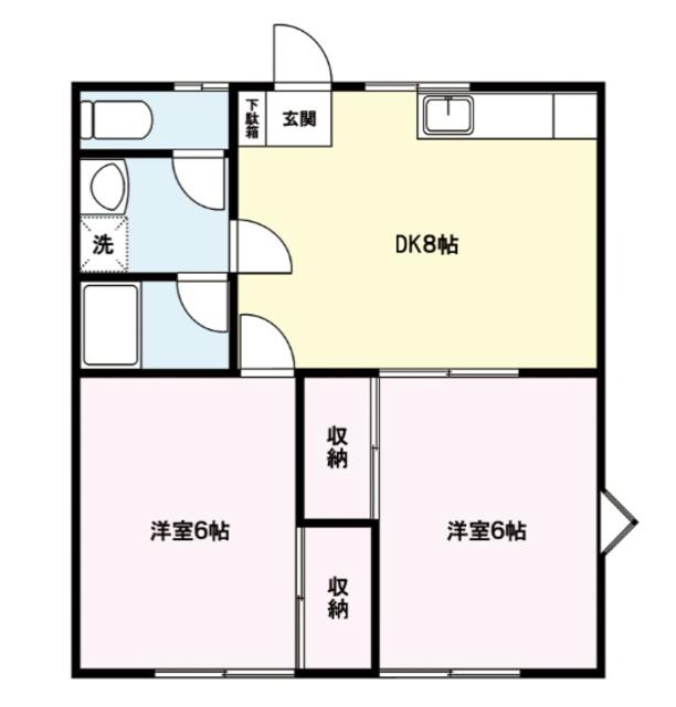 一の崎ハウス(2DK/1階)の間取り写真
