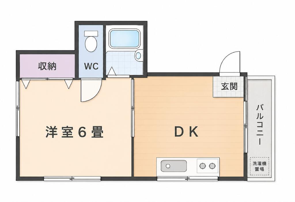 サンコーポフクシマ(1DK/1階)の間取り写真