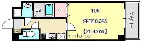 ラ・ルーナ 新松戸(1K/1階)の間取り写真
