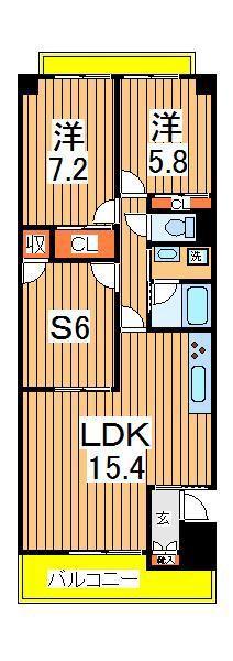 ルネスシーナ(2SLDK/1階)の間取り写真