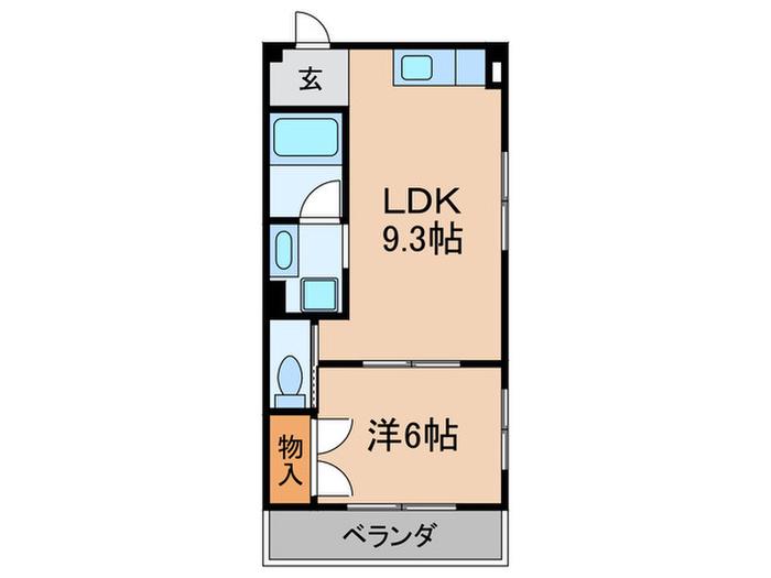 ベル甲子園(1LDK/1階)の間取り写真