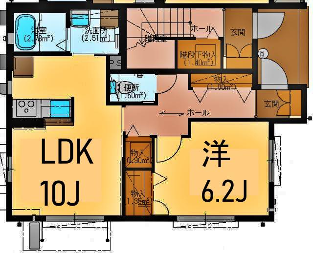 クレールエフ(1LDK/1階)の間取り写真