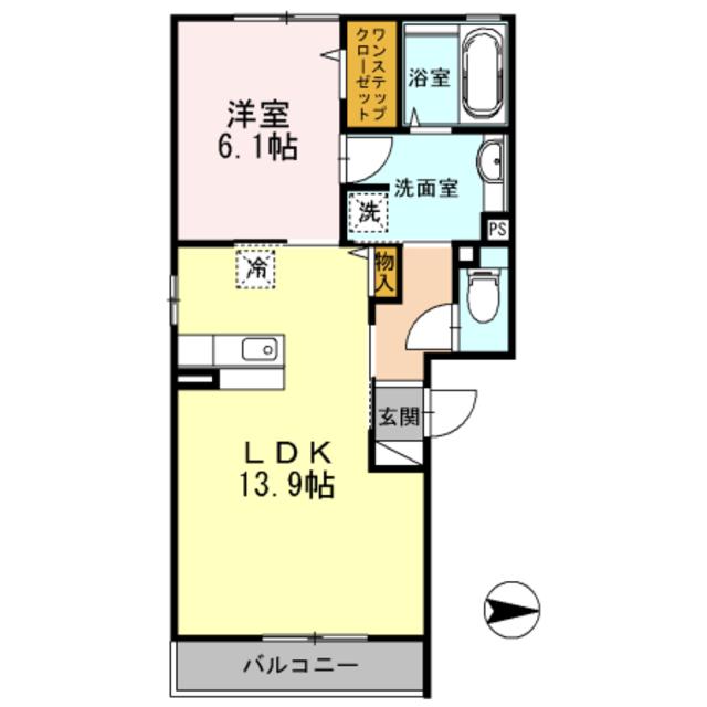 ルミエール巽南(1LDK/1階)の間取り写真