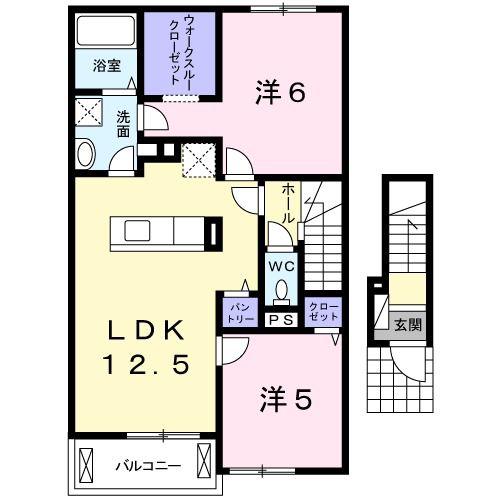 YS GRANDEII(2LDK/2階)の間取り写真