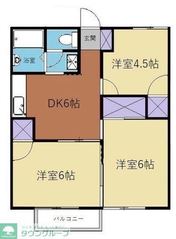 ホワイトハイム御園(3DK/2階)の間取り写真