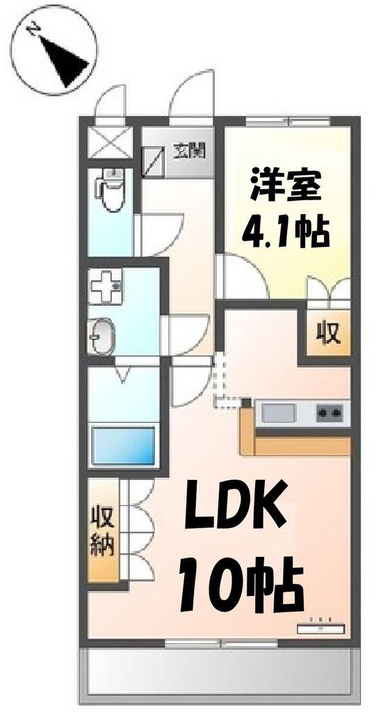 リバー・ウィンド(1LDK/2階)の間取り写真