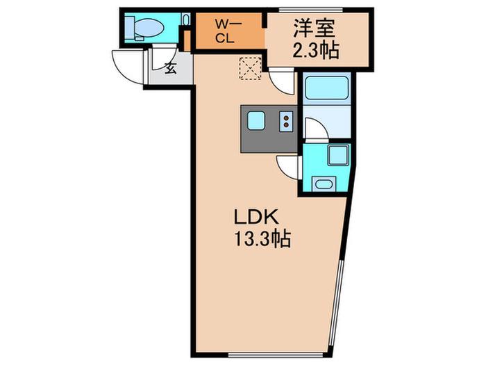 TRIAS270(1LDK/1階)の間取り写真