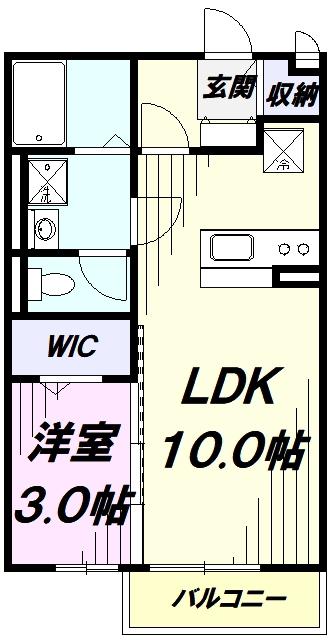 ベルデュール(1LDK/2階)の間取り写真